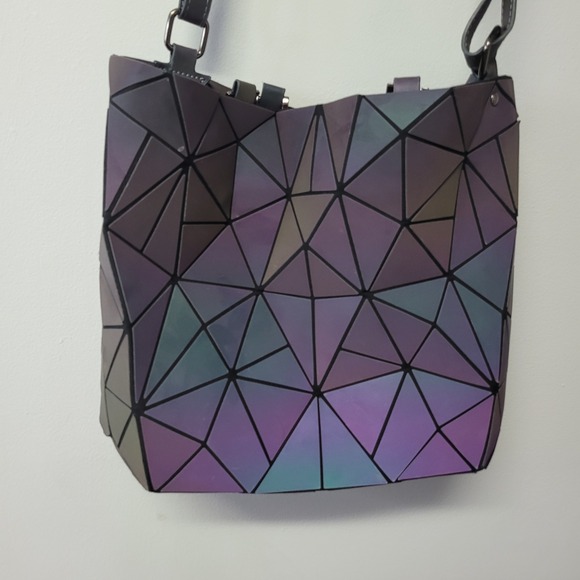 HOTONE Iridescent Geometric Prism Handbag Purse Wallet Set